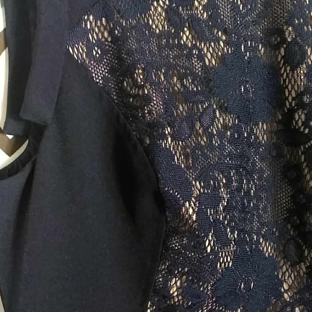 Adrianna Papell navy blue dress size 10 - Picture 3 of 8